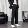 Fleece trousers for men, straight-leg loose and high-end with a sense of drop, spring, autumn and winter, small suit trousers for men, wide-leg casual trousers Specification image